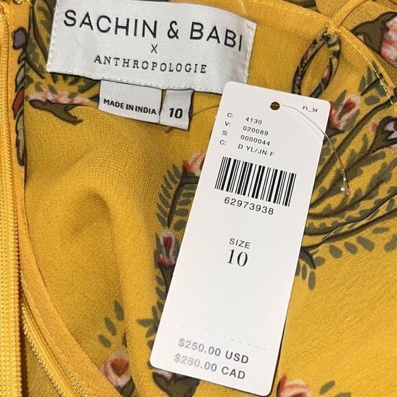 NWT Sachin & Babi X Anthropologie Tiered Midi Dress Size 10 - Picture 13 of 16